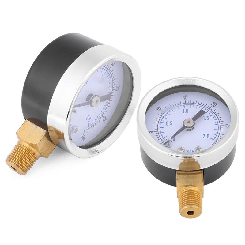 Mini Dial Pressure Gauge 0 30 PSI 2 Bar For Water Oil Compressor Hydraulic System - Image 4